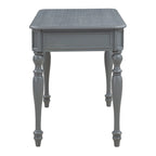 Bureau traditionnel en bois massif Plantation Grey / Antique White avec tiroir à extension complète et passe-câbles - Usage unique