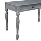 Bureau traditionnel en bois massif Plantation Grey / Antique White avec tiroir à extension complète et passe-câbles - Usage unique