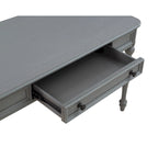 Bureau traditionnel en bois massif Plantation Grey / Antique White avec tiroir à extension complète et passe-câbles - Usage unique