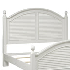 Tête de lit King Oyster White avec moulure couronne arquée et panneaux à persiennes - Usage unique