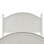 Tête de lit King Oyster White avec moulure couronne arquée et panneaux à persiennes - Usage unique