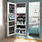 PVC Wood Grain Coating Whole Body Mirror Jewelry Armoires Cabinet