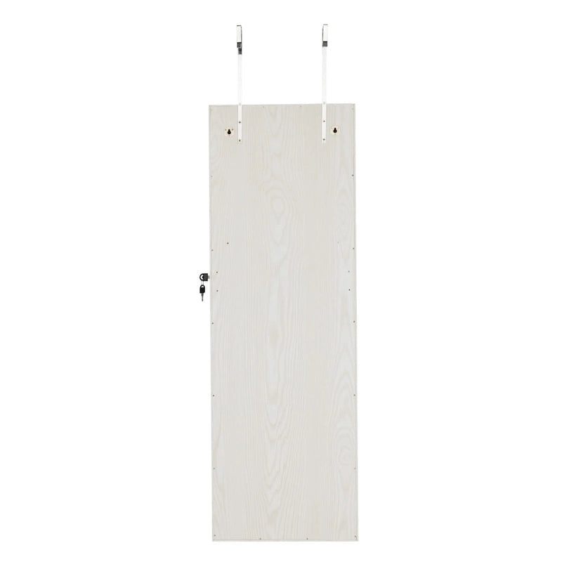 Armoire à bijoux miroir pleine longueur blanche - Usage unique