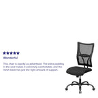 Fauteuil de bureau ergonomique à dossier haut en maille noir, grand et large, avec inclinaison synchronisée et support lombaire réglable - Usage unique