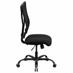 Fauteuil de bureau ergonomique à dossier haut en maille noir, grand et large, avec inclinaison synchronisée et support lombaire réglable - Usage unique