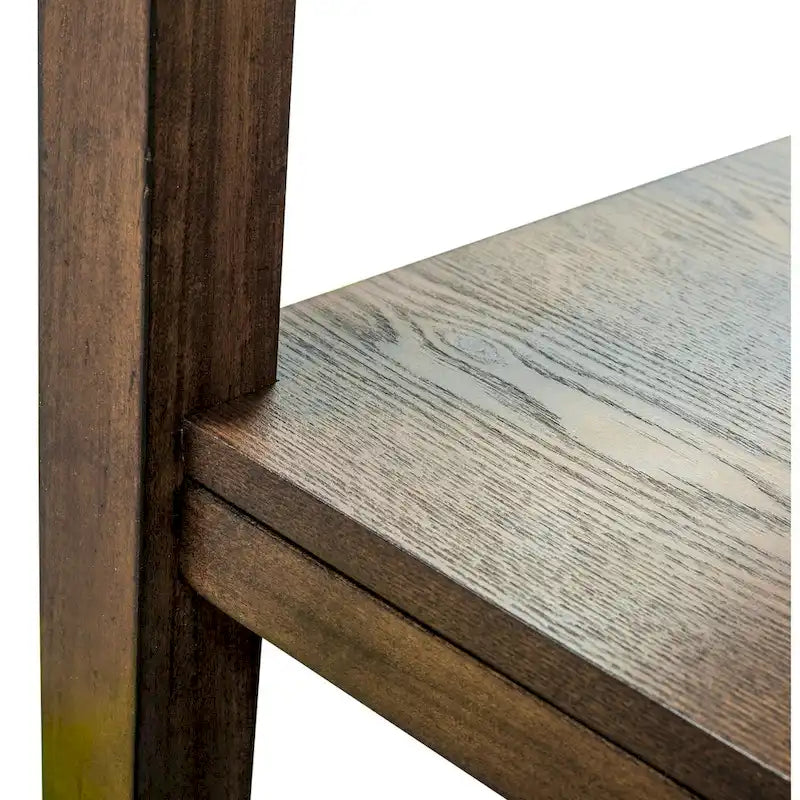 Table d'appoint rustique en bois et carrelage avec tiroir et étagère inférieure - Utilisation unique