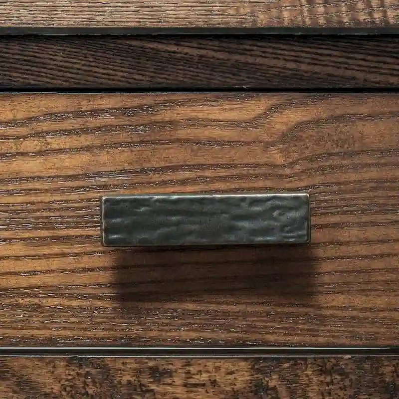 Table d'appoint rustique en bois et carrelage avec tiroir et étagère inférieure - Utilisation unique