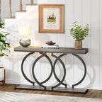 Console avec plateau en faux marbre blanc/noir/noyer/marron et base géométrique en métal - Usage unique