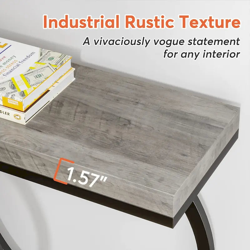 Console avec plateau en faux marbre blanc/noir/noyer/marron et base géométrique en métal - Usage unique