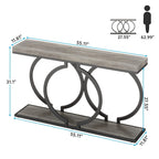 Console avec plateau en faux marbre blanc/noir/noyer/marron et base géométrique en métal - Usage unique