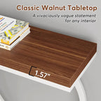 Console avec plateau en faux marbre blanc/noir/noyer/marron et base géométrique en métal - Usage unique