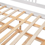 Lit de repos en bois massif gris/blanc/espresso avec lit gigogne double – Peut accueillir 2 personnes