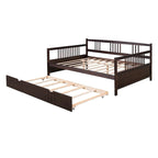 Lit de repos en bois massif gris/blanc/espresso avec lit gigogne double – Peut accueillir 2 personnes