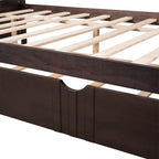 Lit de repos en bois massif gris/blanc/espresso avec lit gigogne double – Peut accueillir 2 personnes