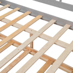 Lit de repos en bois massif gris/blanc/espresso avec lit gigogne double – Peut accueillir 2 personnes