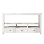 Table Console MDF de Style Rustique Américain Vintage Noir / Blanc avec 4 Tiroirs et 3 Étages