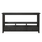 Table Console MDF de Style Rustique Américain Vintage Noir / Blanc avec 4 Tiroirs et 3 Étages