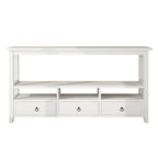 Table Console MDF de Style Rustique Américain Vintage Noir / Blanc avec 4 Tiroirs et 3 Étages
