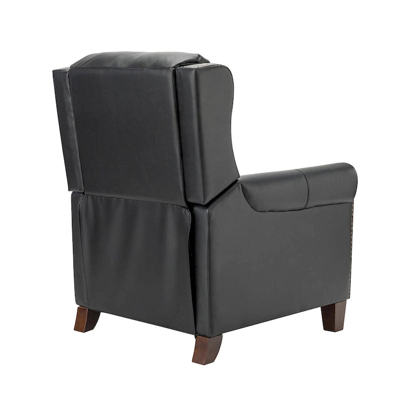 Fauteuil inclinable manuel en cuir véritable, couleurs chocolat/bleu marine/camel/marron/bourgogne/noir, avec garniture cloutée – Usage unique