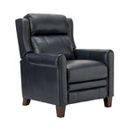 Fauteuil inclinable manuel en cuir véritable, couleurs chocolat/bleu marine/camel/marron/bourgogne/noir, avec garniture cloutée – Usage unique