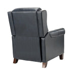 Fauteuil inclinable manuel en cuir véritable, couleurs chocolat/bleu marine/camel/marron/bourgogne/noir, avec garniture cloutée – Usage unique