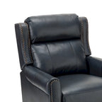 Fauteuil inclinable manuel en cuir véritable, couleurs chocolat/bleu marine/camel/marron/bourgogne/noir, avec garniture cloutée – Usage unique