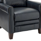 Fauteuil inclinable manuel en cuir véritable, couleurs chocolat/bleu marine/camel/marron/bourgogne/noir, avec garniture cloutée – Usage unique