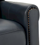 Fauteuil inclinable manuel en cuir véritable, couleurs chocolat/bleu marine/camel/marron/bourgogne/noir, avec garniture cloutée – Usage unique