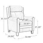 Fauteuil inclinable manuel en cuir véritable, couleurs chocolat/bleu marine/camel/marron/bourgogne/noir, avec garniture cloutée – Usage unique