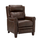 Fauteuil inclinable manuel en cuir véritable, couleurs chocolat/bleu marine/camel/marron/bourgogne/noir, avec garniture cloutée – Usage unique