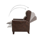 Fauteuil inclinable manuel en cuir véritable, couleurs chocolat/bleu marine/camel/marron/bourgogne/noir, avec garniture cloutée – Usage unique