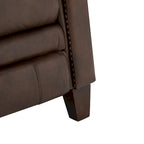 Fauteuil inclinable manuel en cuir véritable, couleurs chocolat/bleu marine/camel/marron/bourgogne/noir, avec garniture cloutée – Usage unique