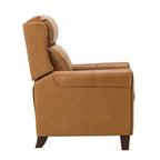 Fauteuil inclinable manuel en cuir véritable, couleurs chocolat/bleu marine/camel/marron/bourgogne/noir, avec garniture cloutée – Usage unique