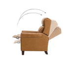 Fauteuil inclinable manuel en cuir véritable, couleurs chocolat/bleu marine/camel/marron/bourgogne/noir, avec garniture cloutée – Usage unique