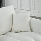 Canapé Moderne Minimaliste en Velours Teddy avec Coussins de Dossier et d'Assise - 3 Places