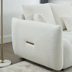 Canapé Moderne Minimaliste en Velours Teddy avec Coussins de Dossier et d'Assise - 3 Places