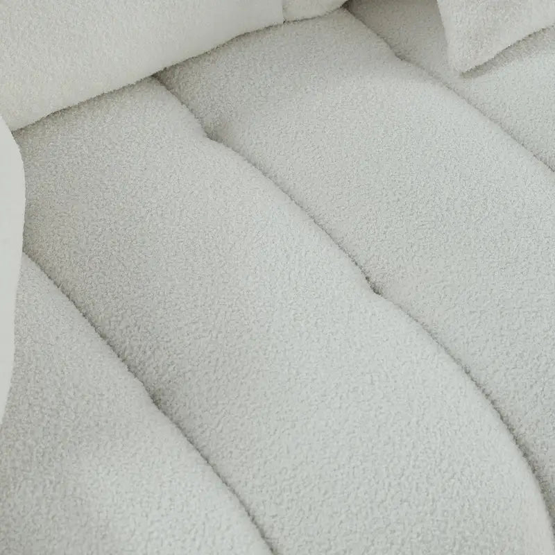 Canapé Moderne Minimaliste en Velours Teddy avec Coussins de Dossier et d'Assise - 3 Places