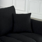 Canapé Moderne Minimaliste en Velours Teddy avec Coussins de Dossier et d'Assise - 3 Places