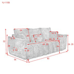 Canapé Moderne Minimaliste en Velours Teddy avec Coussins de Dossier et d'Assise - 3 Places