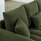 Canapé Moderne Minimaliste en Velours Teddy avec Coussins de Dossier et d'Assise - 3 Places