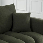 Canapé Moderne Minimaliste en Velours Teddy avec Coussins de Dossier et d'Assise - 3 Places