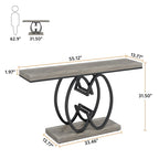 Console en faux marbre blanc et or / gris et noir avec piètement métallique géométrique - Utilisation unique