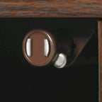 Meuble TV Mid-Century Noyer avec lumières LED RGB et portes à lattes – Pour téléviseurs jusqu'à 65 po