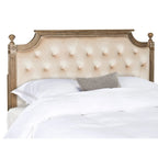 Tête de lit capitonnée avec cadre en bois rustique taupe / beige / gris / noir – Usage unique