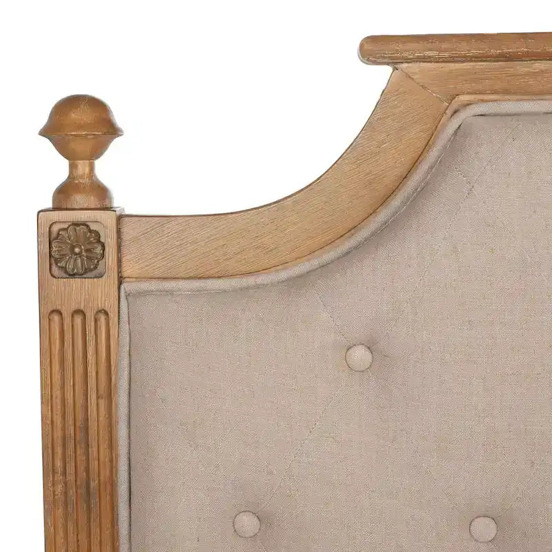 Tête de lit capitonnée avec cadre en bois rustique taupe / beige / gris / noir – Usage unique