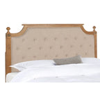 Tête de lit capitonnée avec cadre en bois rustique taupe / beige / gris / noir – Usage unique