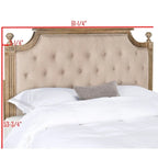 Tête de lit capitonnée avec cadre en bois rustique taupe / beige / gris / noir – Usage unique