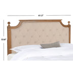 Tête de lit capitonnée avec cadre en bois rustique taupe / beige / gris / noir – Usage unique