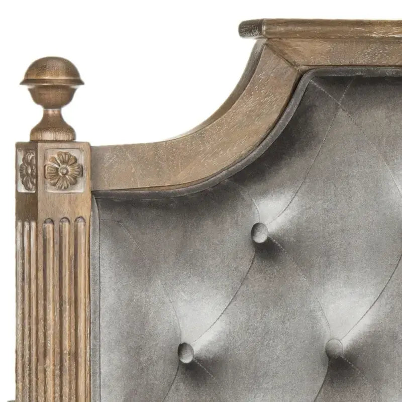 Tête de lit capitonnée avec cadre en bois rustique taupe / beige / gris / noir – Usage unique