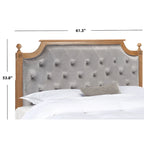 Tête de lit capitonnée avec cadre en bois rustique taupe / beige / gris / noir – Usage unique
